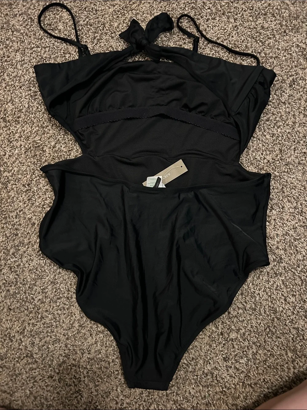 J. Crew Black womens' One-Piece Swimsuit with Bow Back
